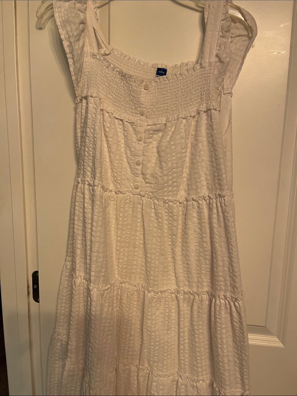 Old Navy White Tiered Smocked Maxi Dress